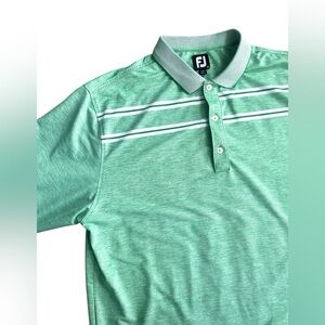 Men’s FootJoy Green Stripe Golf Polo‎ Shirt Size XL